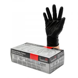 Bastion Nitrile Black & Powder Free gloves 100 pcs