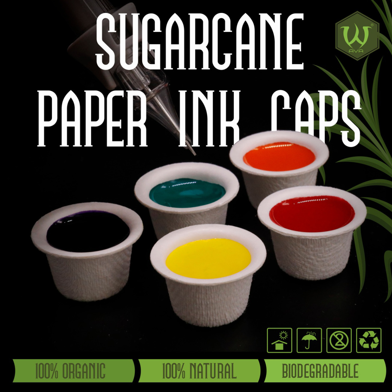 Sugarcane Paper Ink Caps Loose